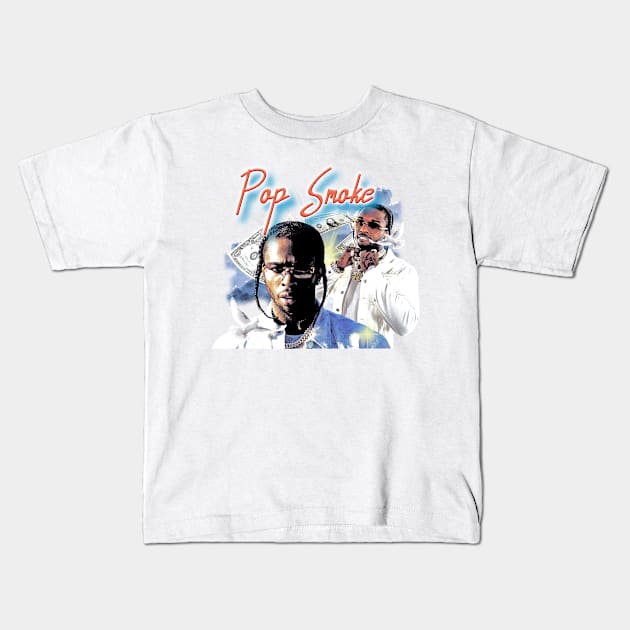 POP SMOKE R.I.P Kids T-Shirt by Dewo Sadewo